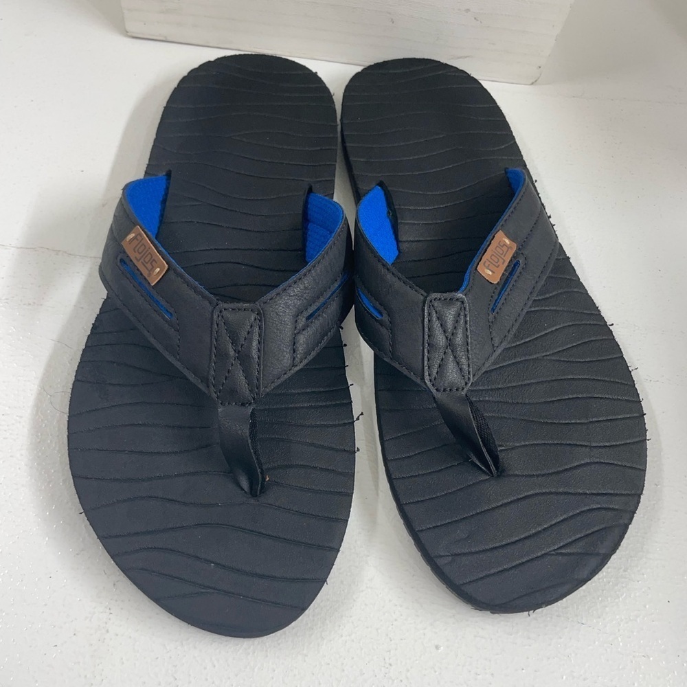 Flojos Men's Black and Blue Flip-Flops